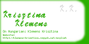 krisztina klemens business card